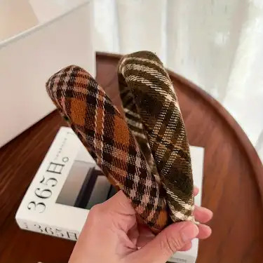 Plaid Fabric Headbands Vintage College Style Headband No - Temu | Temu Affiliate Program