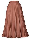 Kate Kasin Women's Casual Maxi Skirt Wear to Work Plus Size 2XL KK659-5 Brown | Amazon (US)