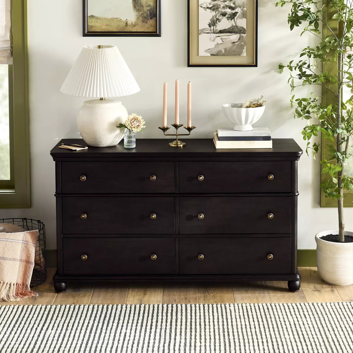 Traditional Wooden 6-Drawer Horizontal Dresser - Hearth & Hand™ with Magnolia Furniture | Target
