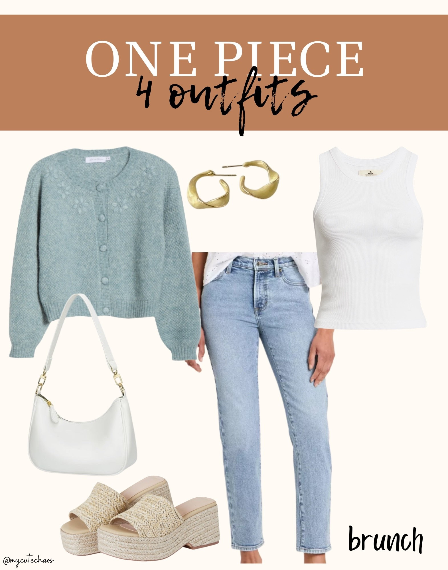Spring outfit idea
Brunch outfit, denim jeans, spring sweater, basic tank, white tank, white purse, floral sweater, gold hoop earrings, spring shoes, spring heels 

#LTKfoodie #LTKootd