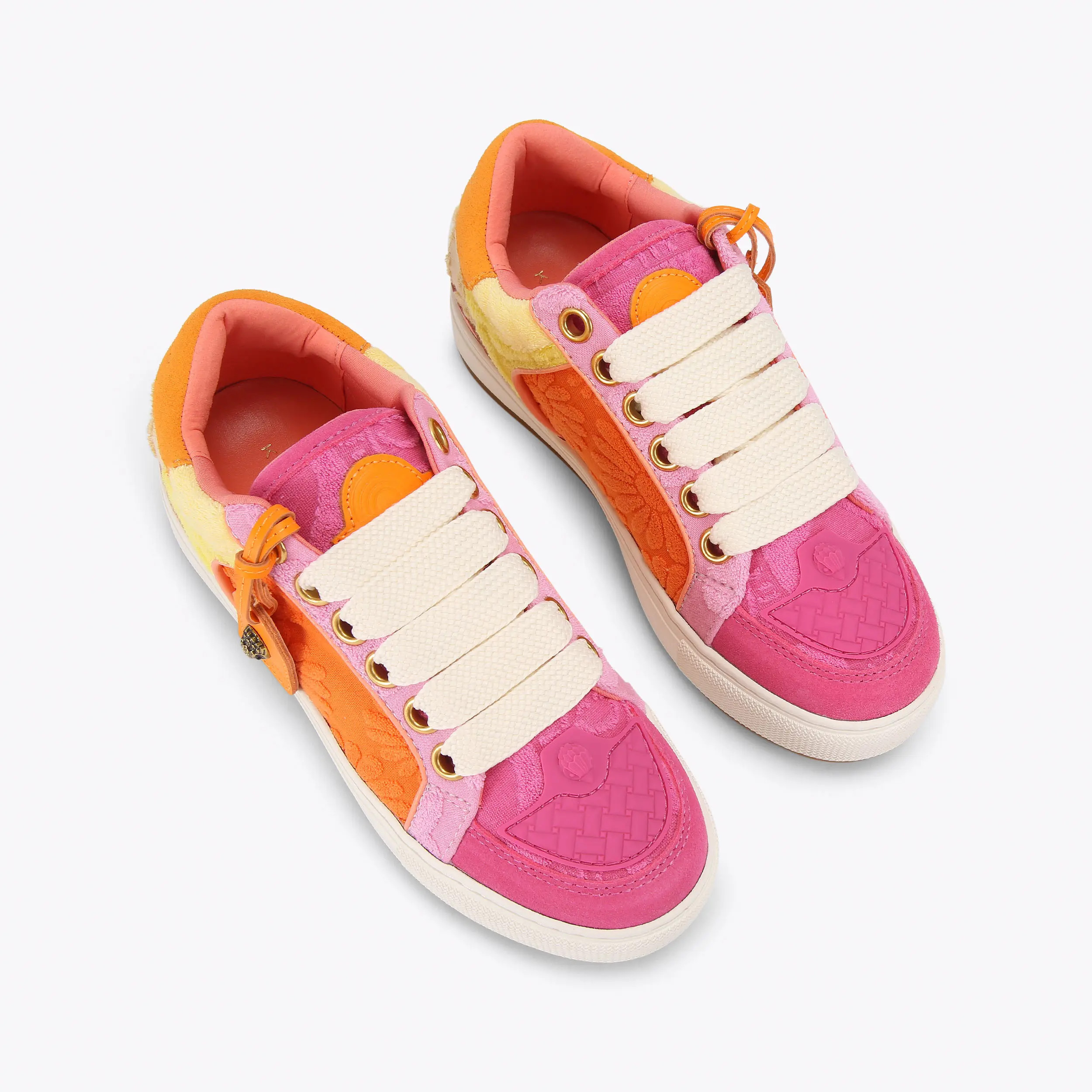 SOUTHBANK TAG Orange Terry Towelling Lace Up Sneaker by Kurt Geiger London | Kurt Geiger US