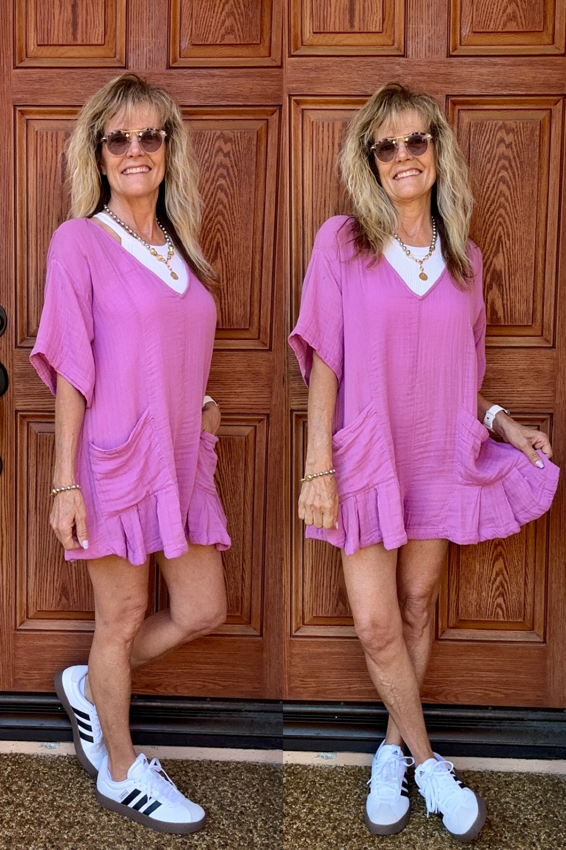 This is such a fun flowy Free People romper! Wearing XS. Aerie cropped ribbed tank top is size M (on sale too)! Twisted Silver bracelet & necklace come as a set (with earrings & on sale right now)! My Adidas sneakers (Men’s size 8) look just like Sambas (but for less)!  Free People cross ring & ruffle socks.
#freepeoplestyle #twistedsilver #aeriestyle #romper

#LTKsalealert #LTKSeasonal #LTKfindsunder100