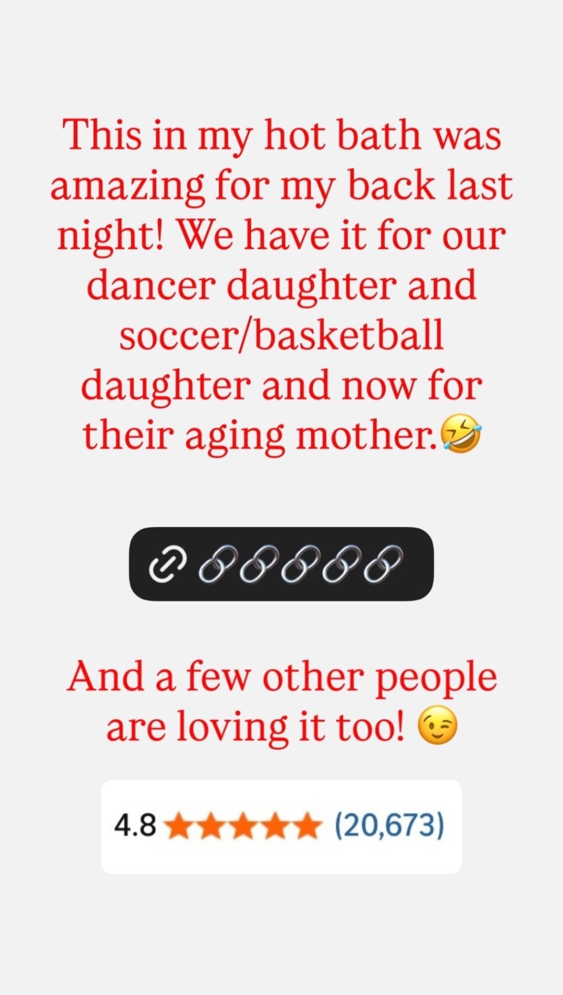 And a few other people are loving it too! 😉 This in my hot bath was amazing for my back last night! We have it for our dancer daughter and soccer/basketball daughter and now for their aging mother.🤣



#LTKHoliday #LTKGiftGuide