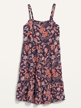 Sleeveless Tiered Floral-Print Swing Dress for Women | Old Navy (US)