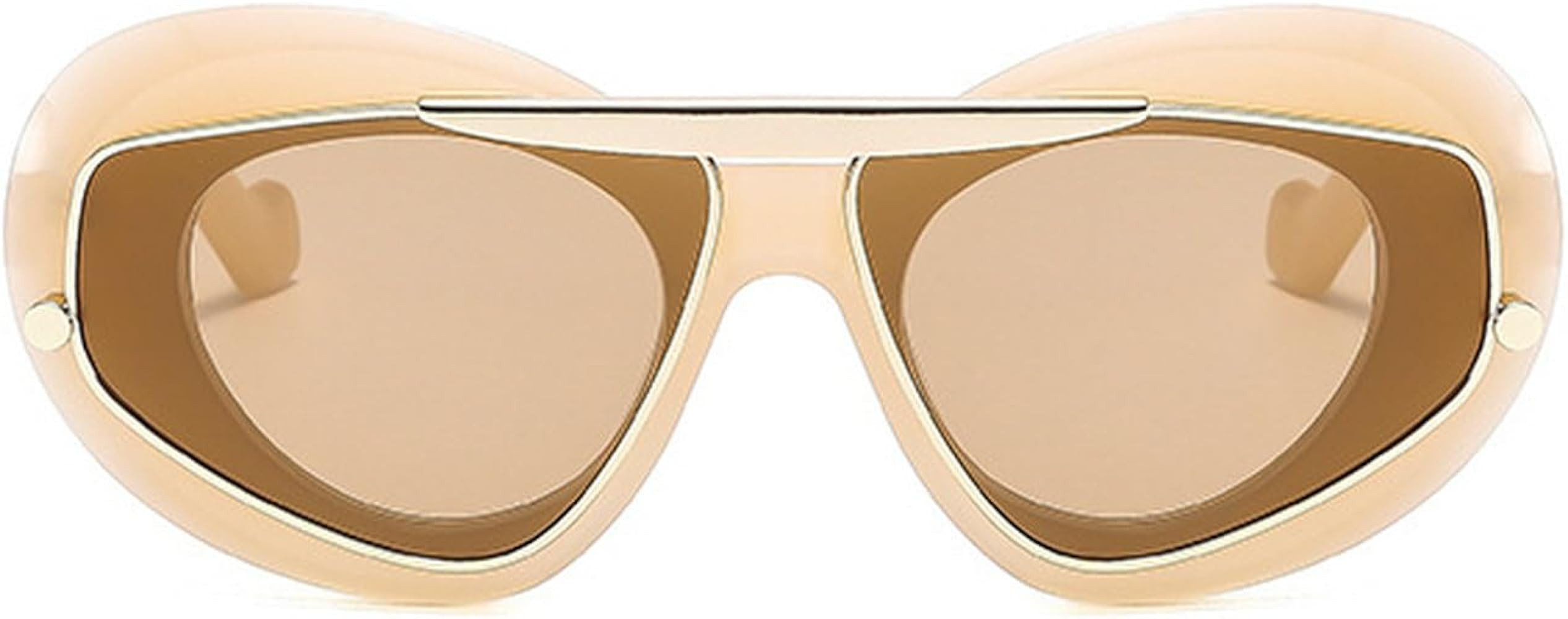 Fashion Oversized Cat Eye Women Sunglasses Vintage Leopard Gradient Shades UV400 Men Sun Glasses | Amazon (US)