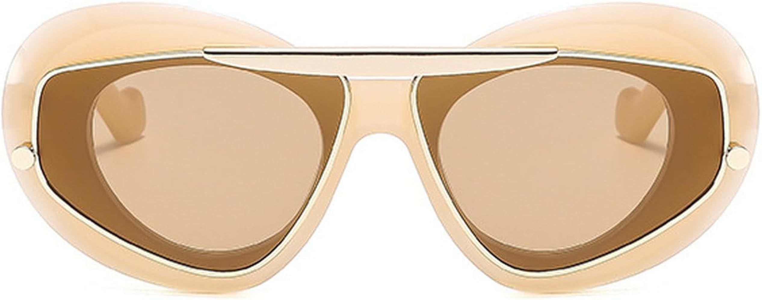 Fashion Oversized Cat Eye Women Sunglasses Vintage Leopard Gradient Shades UV400 Men Sun Glasses | Amazon (US)