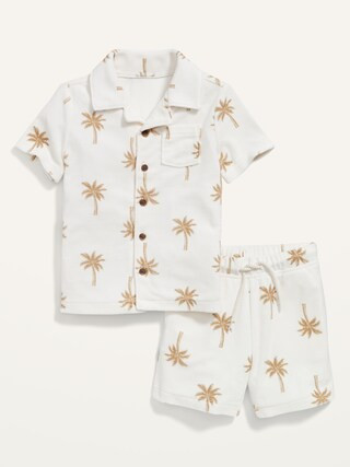 Short-Sleeve Loop-Terry Shirt and Shorts Set for Toddler Boys | Old Navy (US)