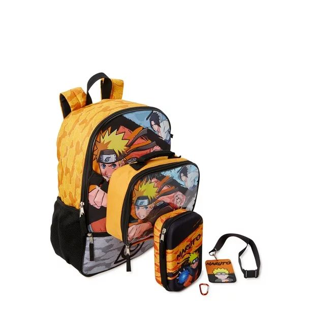Naruto Shippuden Kids’ Backpack with Lunch Bag 4-Piece Set Multi-Color - Walmart.com | Walmart (US)