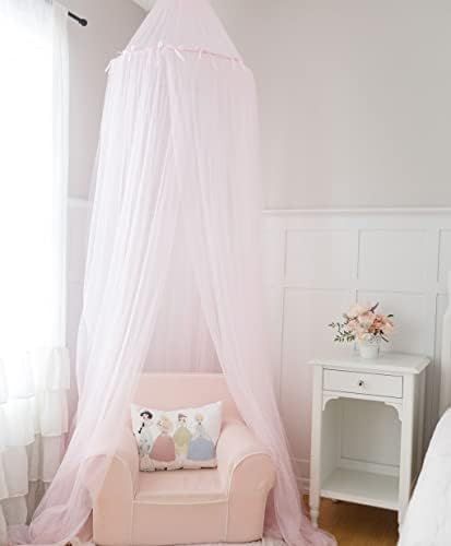Pink Princess Canopy for Girls Bed - Extra Large Princess Bed Canopy for Girls Bed with Two Layer... | Amazon (US)