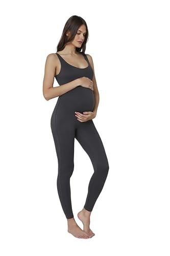 BUMPSUIT Maternity Jumpsuit, Women Sleeveless Shapewear Long Pregnancy Bodysuit Scoop Neckline with Wide Shoulder Straps for Comfort & Style | Amazon (US)