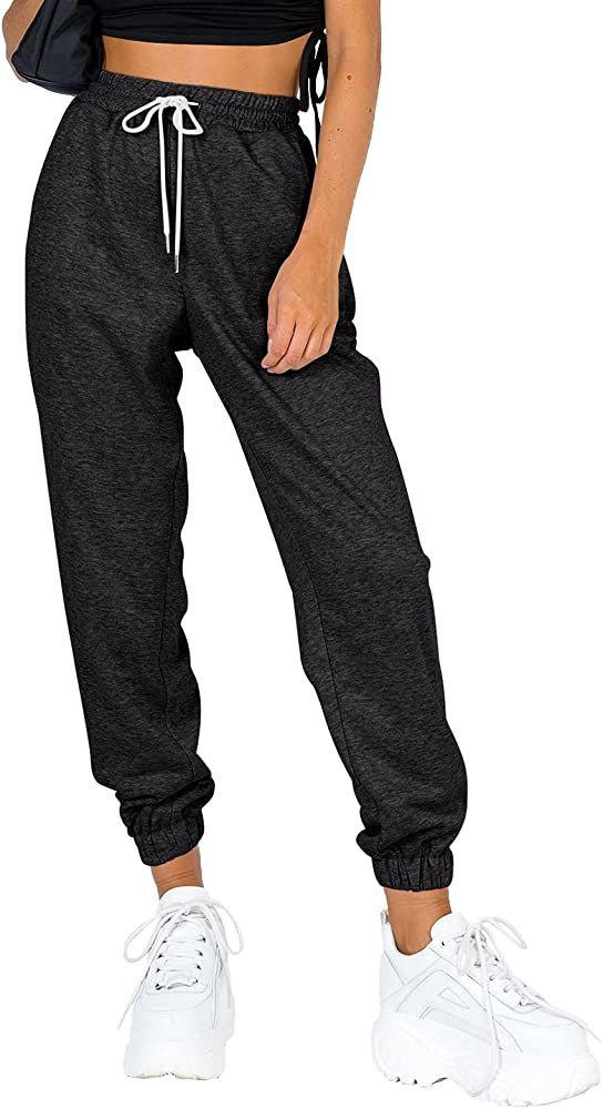 AUTOMET Women's Winter Cinch Bottom Sweatpants High Waisted Athletic Sporty Joggers Pants with Po... | Amazon (US)