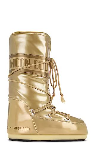 MOON BOOT Icon Vinile Met Boot in Gold | FWRD | FWRD 
