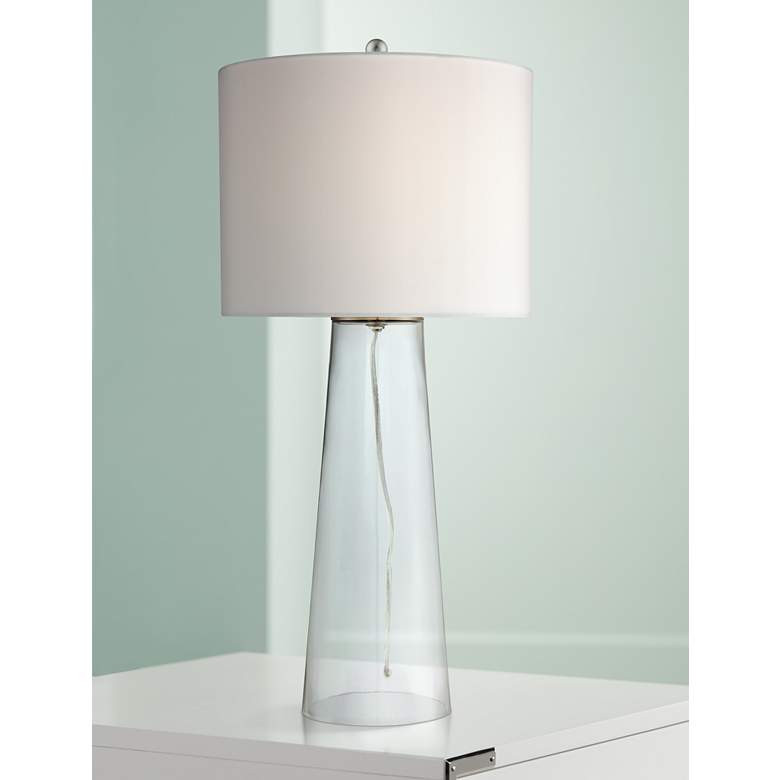360 Lighting Marcus 30" Modern Clear Glass Tapered Column Table Lamp - #8W694 | Lamps Plus | Lamps Plus