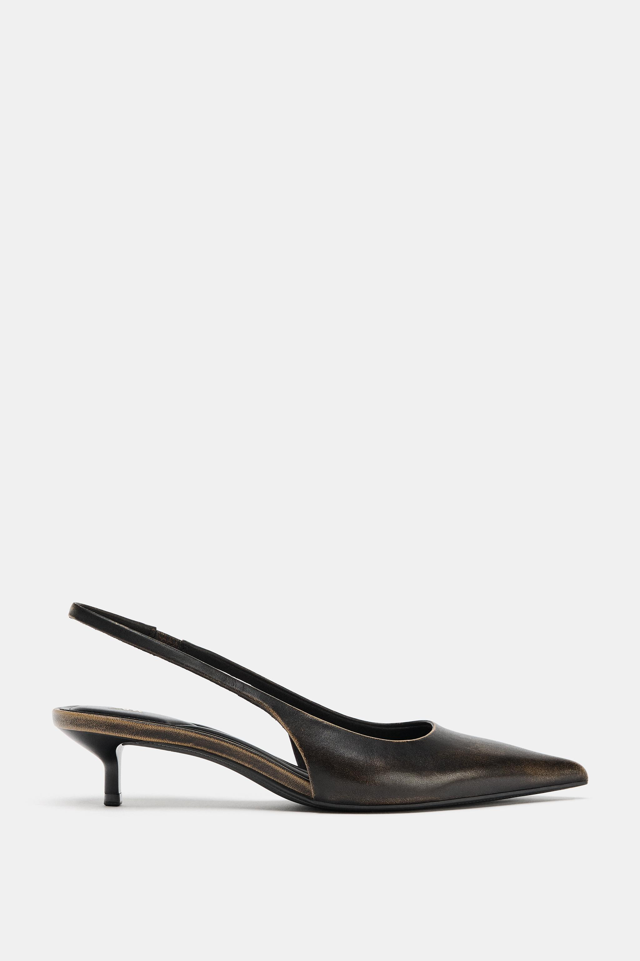 CHAUSSURES EN CUIR OUVERTES À L'ARRIÈRE | Zara FR