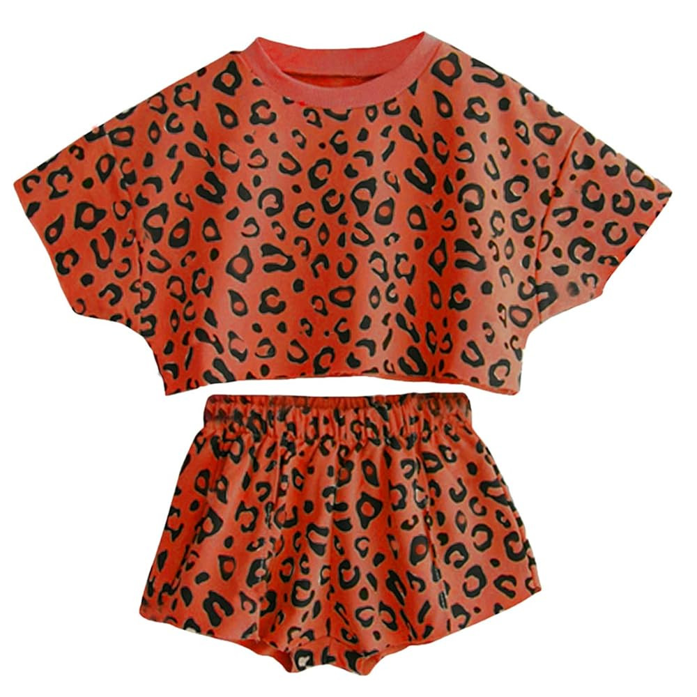 Toddler Baby Girls Leopard Print Summer Clothes Set T-Shirt and Short Pants 2pcs Outfits | Amazon (US)