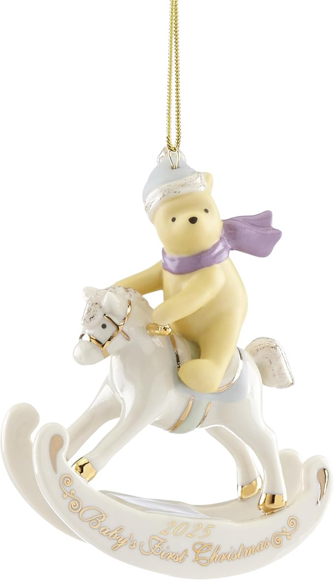 Lenox Ornament, 2025 Winnie The Pooh Babys 1st Christmas Ornament, Porcelain with Gold Accents an... | Amazon (US)