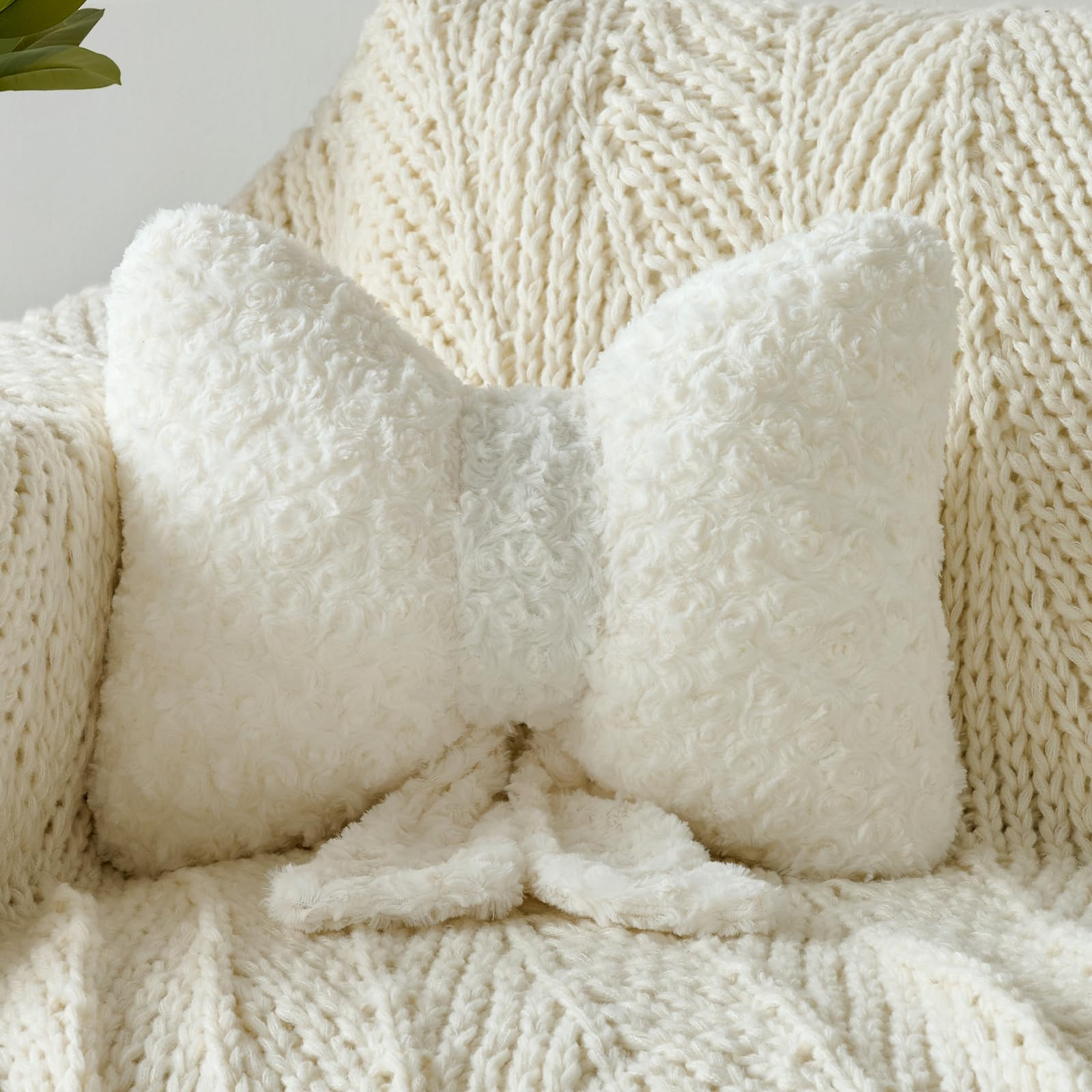 Bow Pillow, Decorative Bow Pillows with Soft Plush for Couch Bed, Bow Shaped Throw Pillow Room De... | Amazon (US)