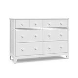 Storkcraft Moss 6 Drawer Universal Double Dresser (White) - Bedroom Furniture Storage, Modern Farmho | Amazon (US)