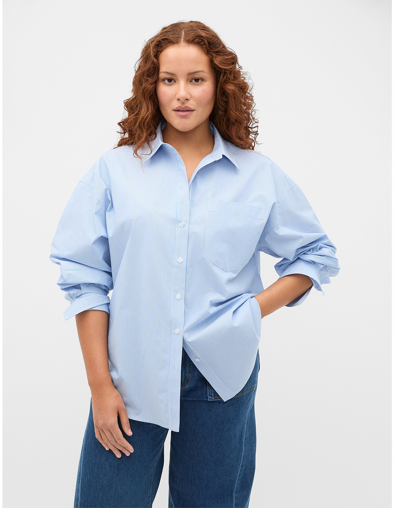 POPLIN STRIPE SHIRT | David Jones (Australia & New Zealand)