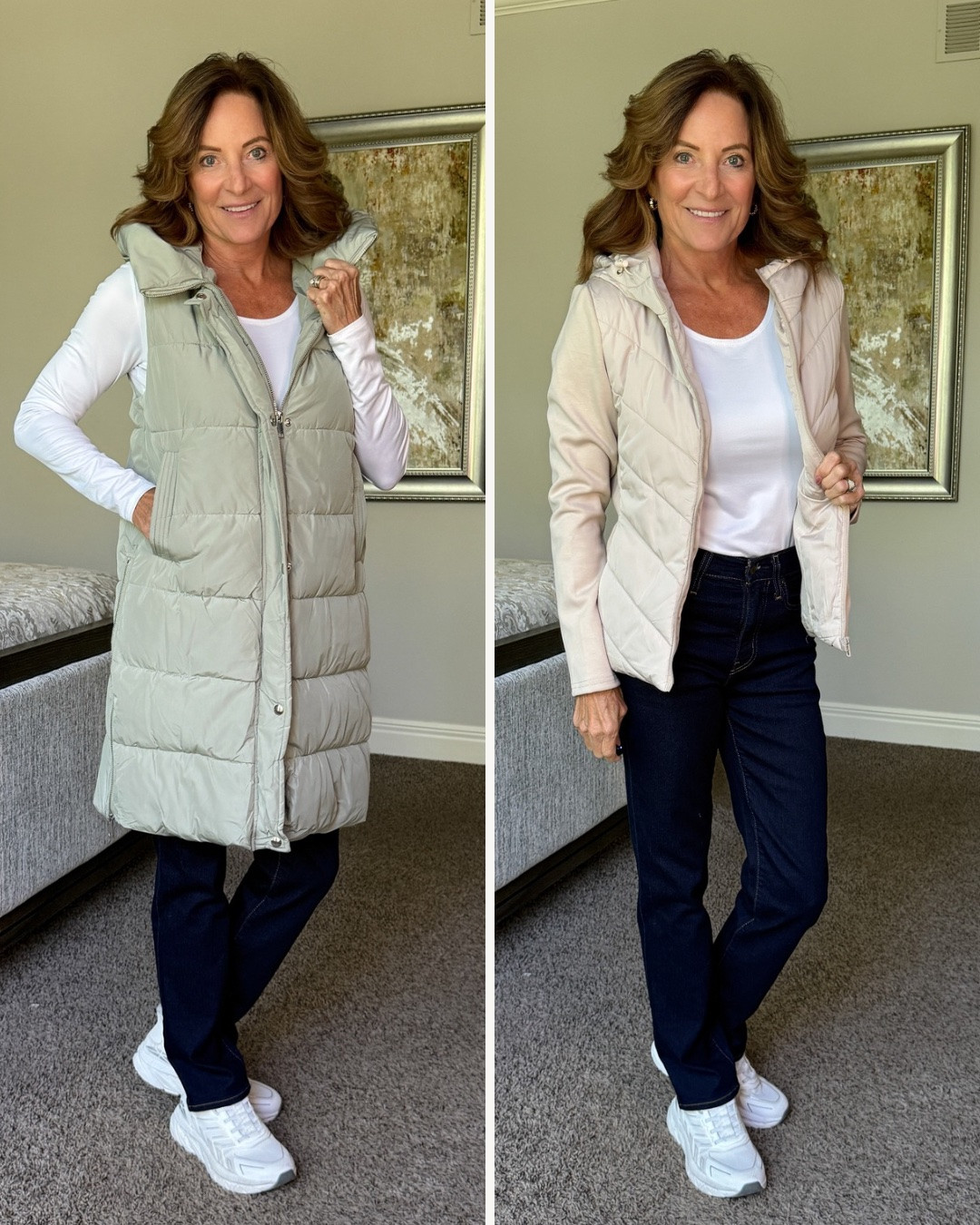 Cute Fall Layers for Walking & Travel

I love an easy layer that makes a tee-and-jeans outfit feel pulled together. This lightweight jacket and cozy long vest give me two options for cooler days, whether I’m out for a walk, running errands, or exploring somewhere new.