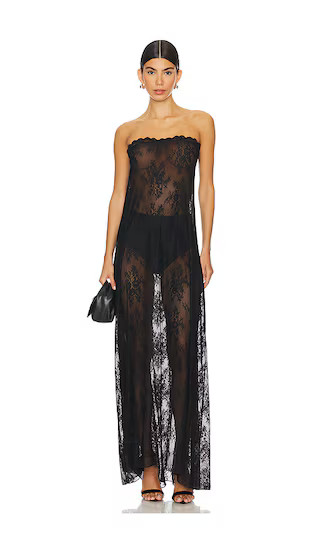 Strapless Lace Maxi Dress in Black | Revolve Clothing (Global)