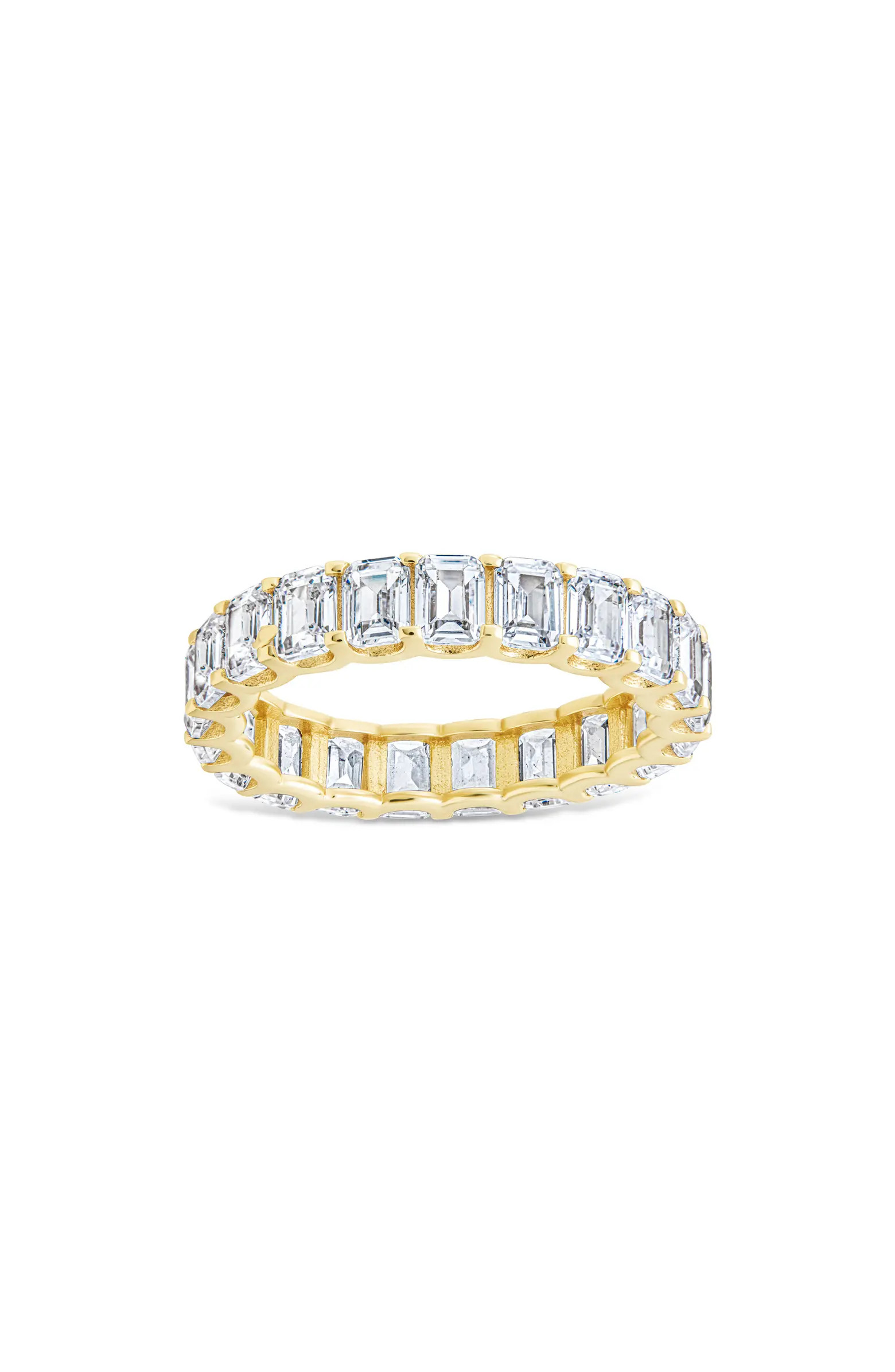 Sterling Forever Rio Baguette Cubic Zirconia Eternity Band Ring | Nordstrom | Nordstrom