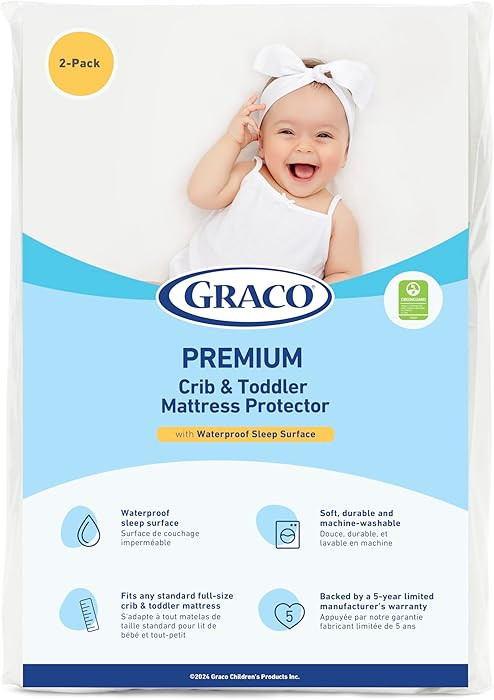 Premium Waterproof Crib and Toddler Mattress Protector (2PK) | Amazon (CA)