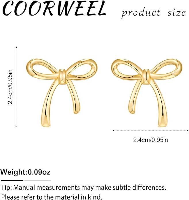 Gold Silver Bow Stud Earrings for Women Bow Jewelry Simple Earrings | Amazon (US)