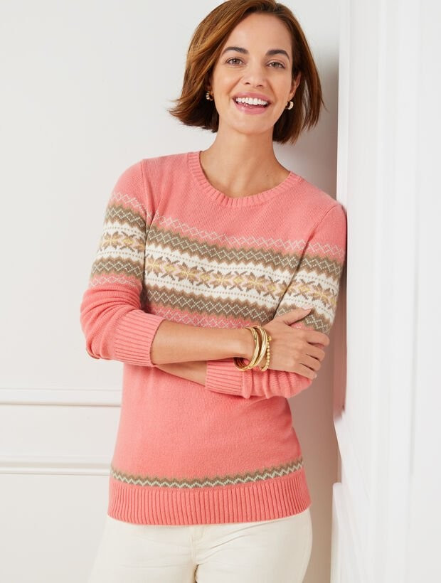 Holiday Fair Isle Crewneck Sweater | Talbots