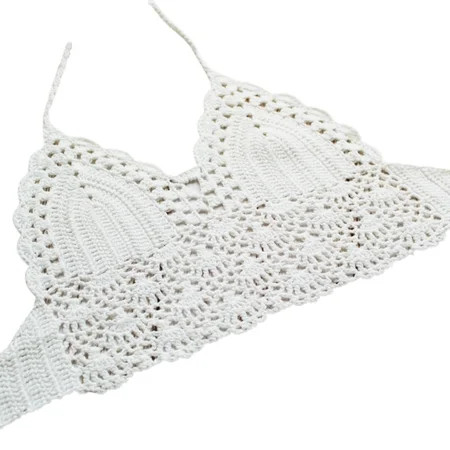 Dcastle Short Vest Handmade Hollow Out V-Neck Plain Backless Camis Tops Crochet Crop Tops Camisole W | Walmart (US)