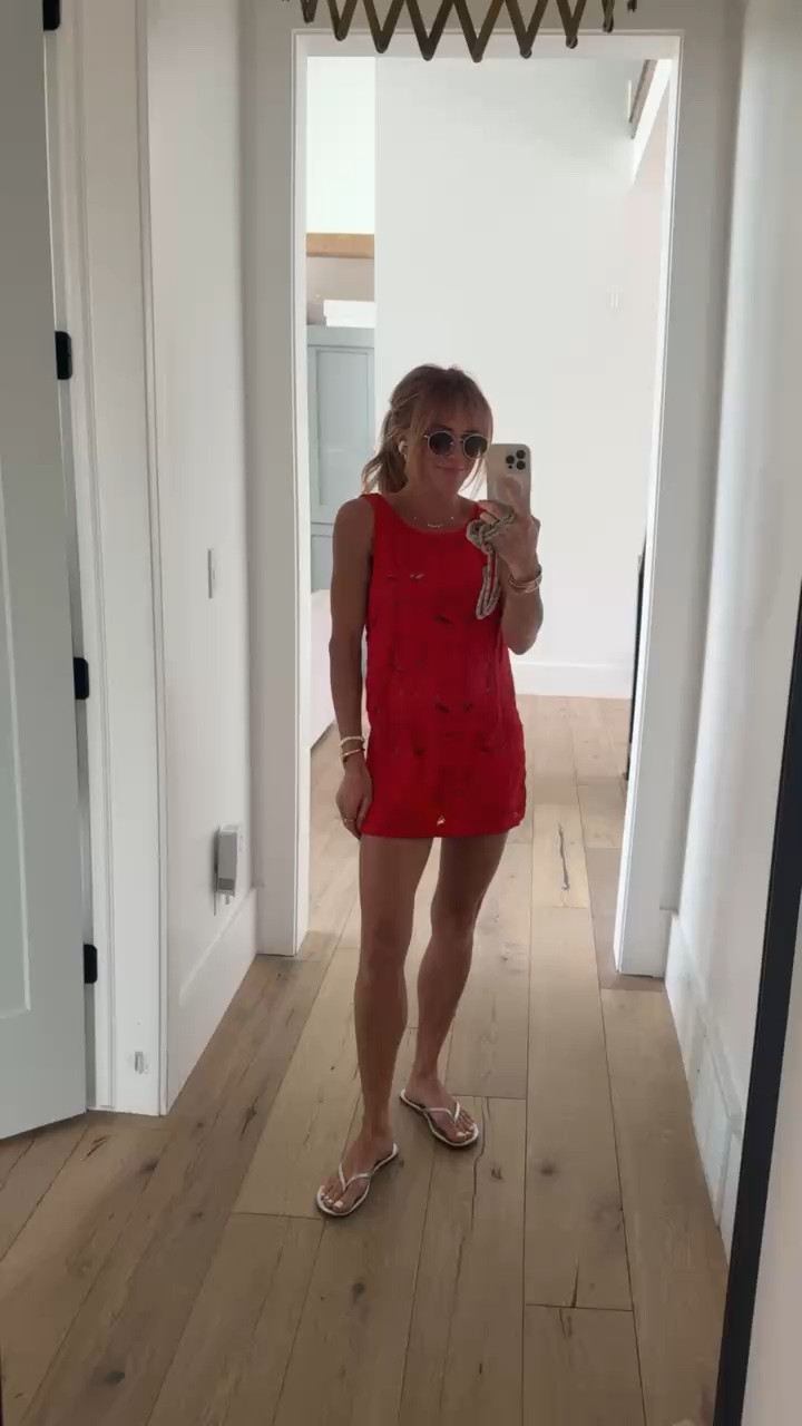 Bought this cute swim coverup in red and cream.. it’s so good! I’m in the small. @Target 

#ad

#LTKootd #LTKSwim