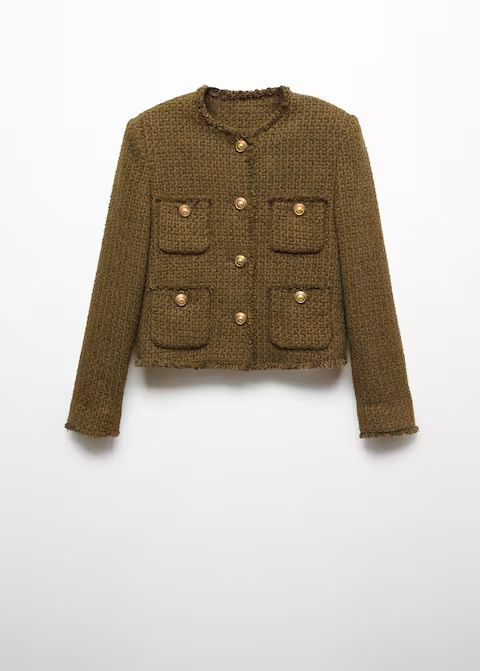 Pocket tweed jacket -  Women | Mango USA | MANGO (US)