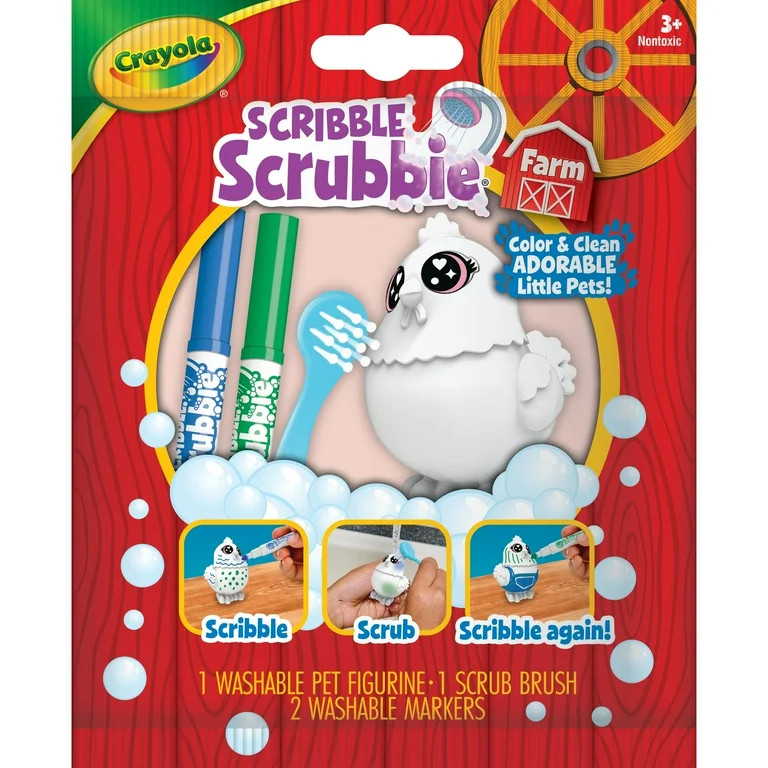 Crayola Scribble Scrubbie Farm Pets, 1 Ct, Stocking Stuffers, Barn Toys with Markers, Coloring Ho... | Walmart (US)