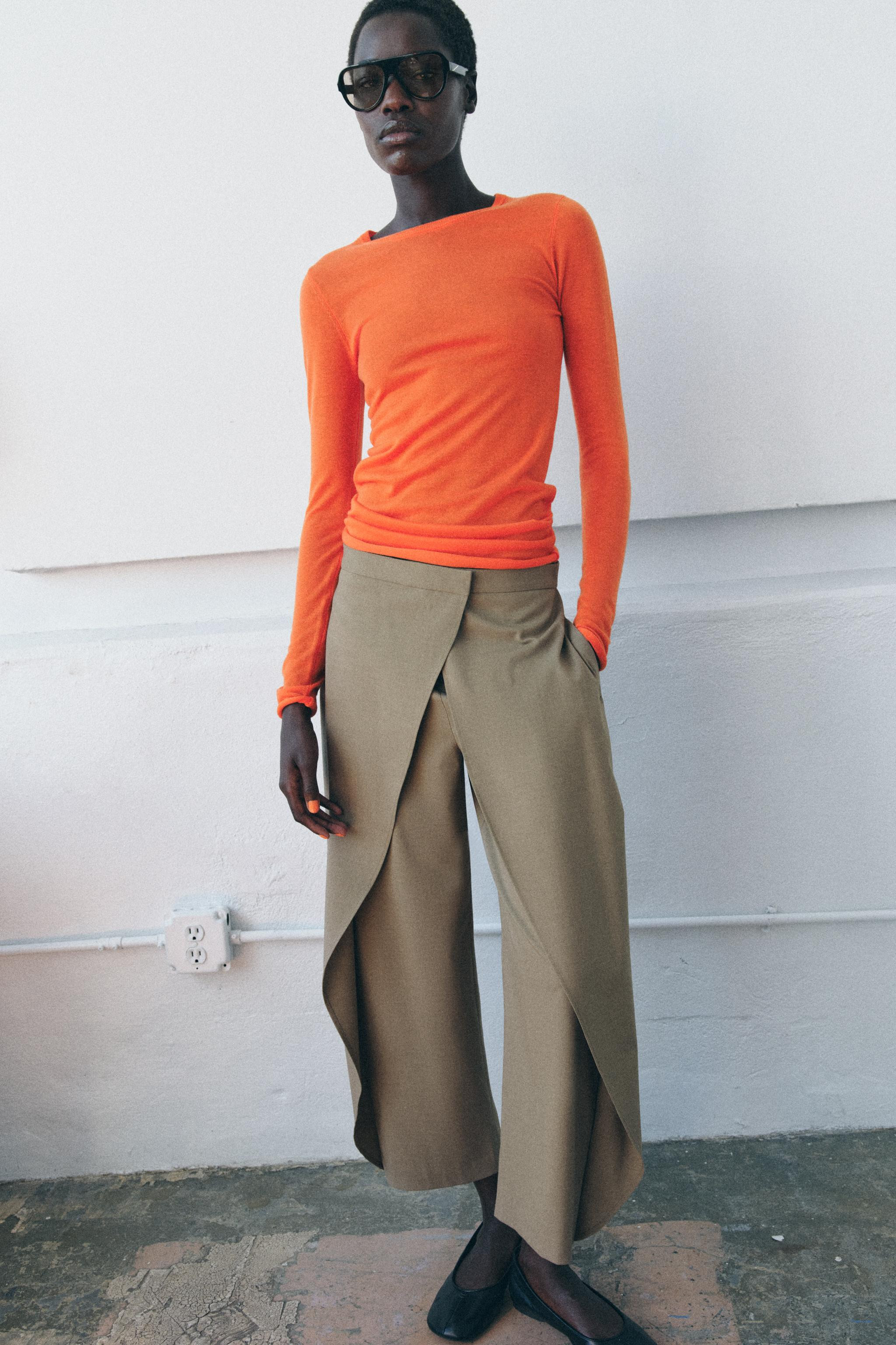 ZW COLLECTION FRONT WRAP PANTS | Zara US