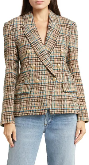 L'AGENCE Kenzie Plaid Wool Blend Blazer | Nordstrom | Nordstrom