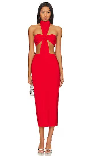 Dani Midi Dress in Red | Revolve Clothing (Global)