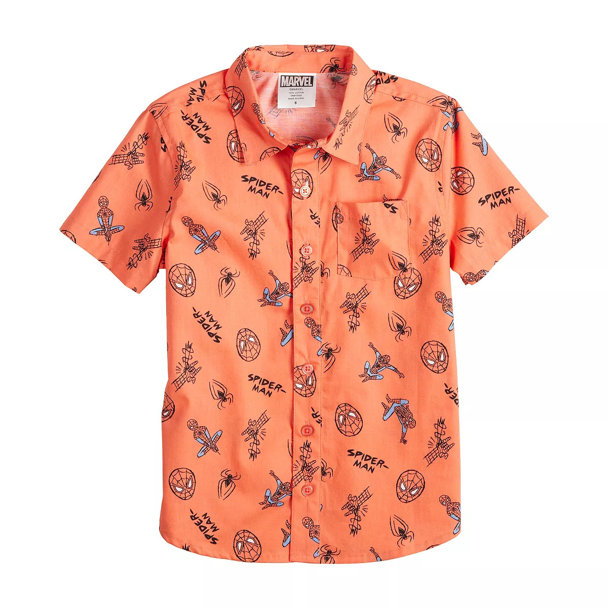 Boys 4-12 Jumping Beans® Marvel Spider-Man Button-Down Shirt | Kohl's