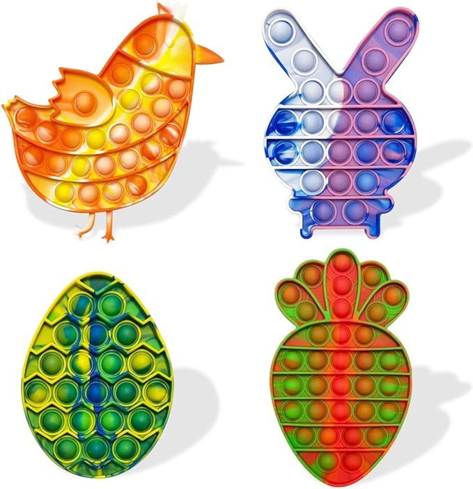 4 Pack Colorful Easter Fidget Sensory Pop Toys for Kids Boys Girls Toddlers Easter Basket Stuffer... | Amazon (US)