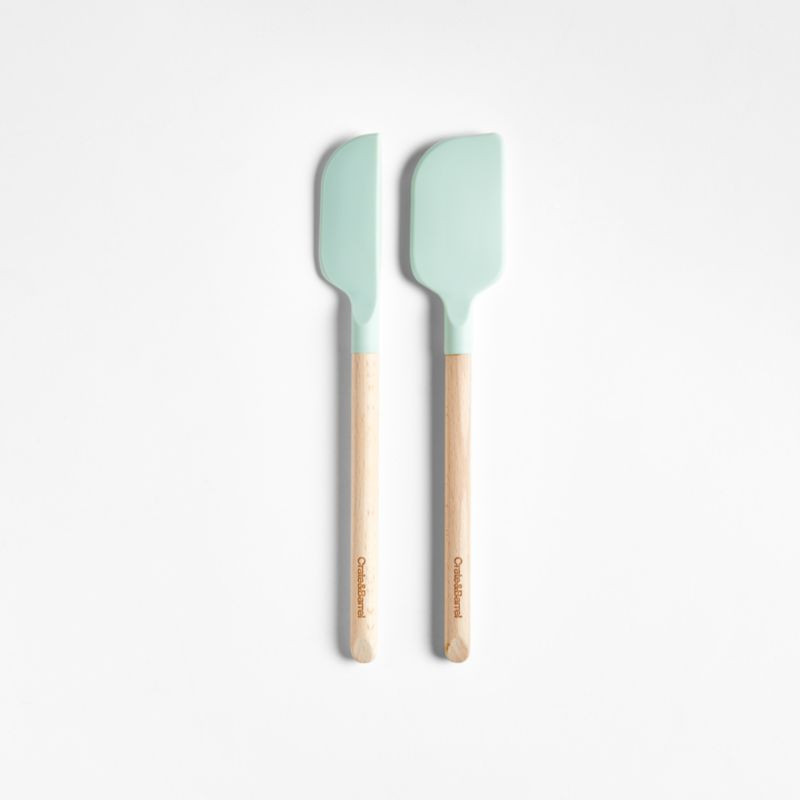 Crate & Barrel Wood and Mint Green Silicone Mini Spatulas, Set of 2 + Reviews | Crate & Barrel | Crate & Barrel
