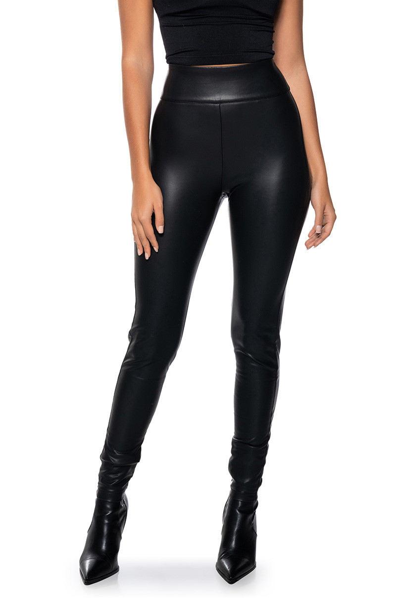 SECOND SKIN ZIP BACK FAUX LEATHER LEGGING | AKIRA