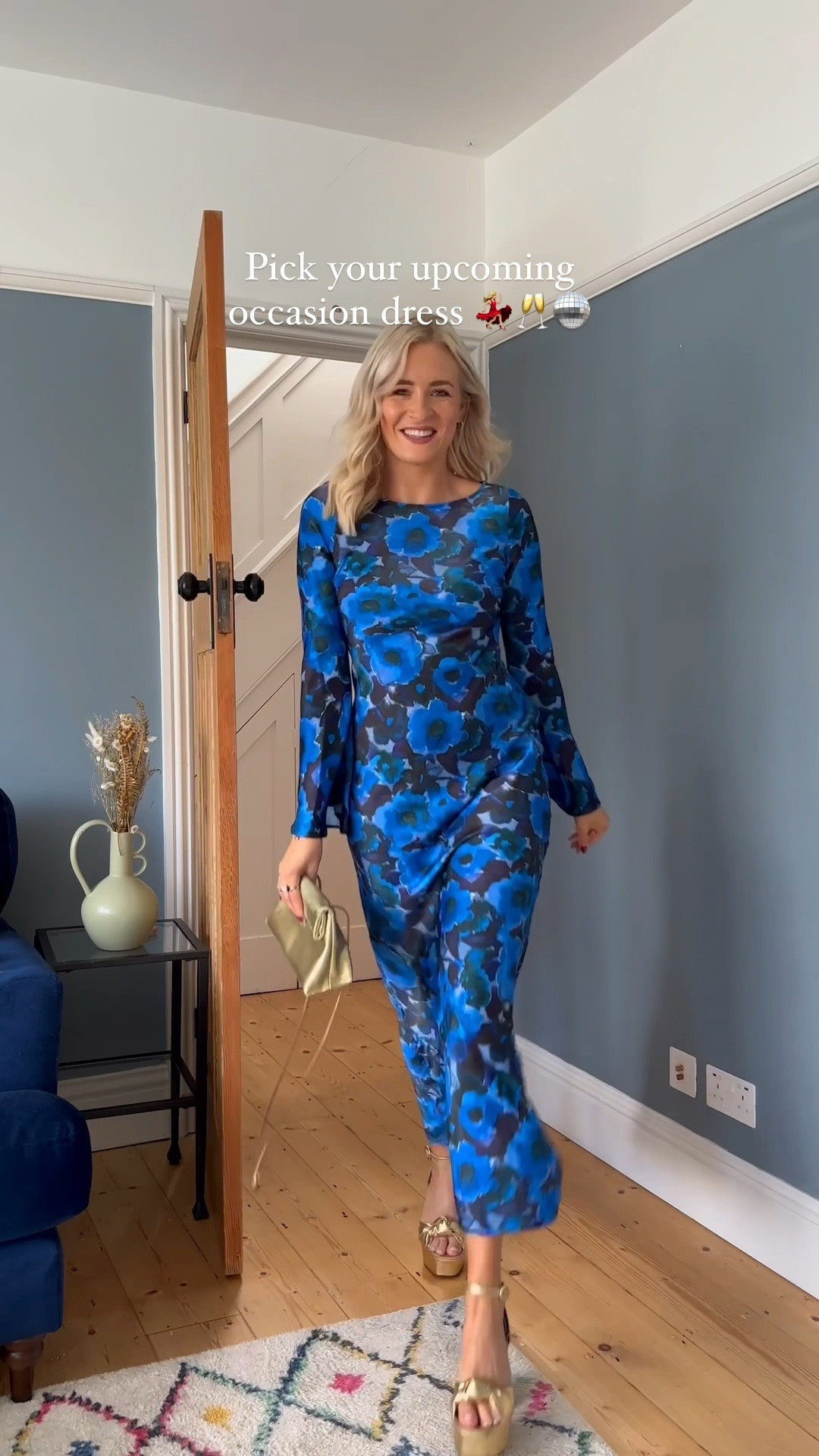 Topshop blue 2024 floral dress