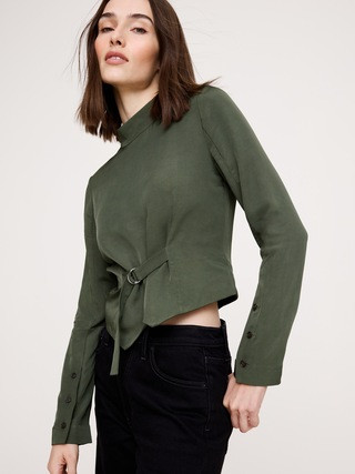 Drapey Mock-Neck Top | Banana Republic (US)