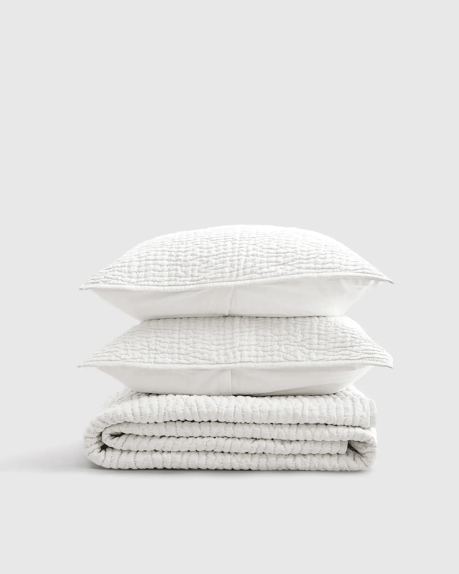European Linen Cotton Stitch Quilt Set | Quince