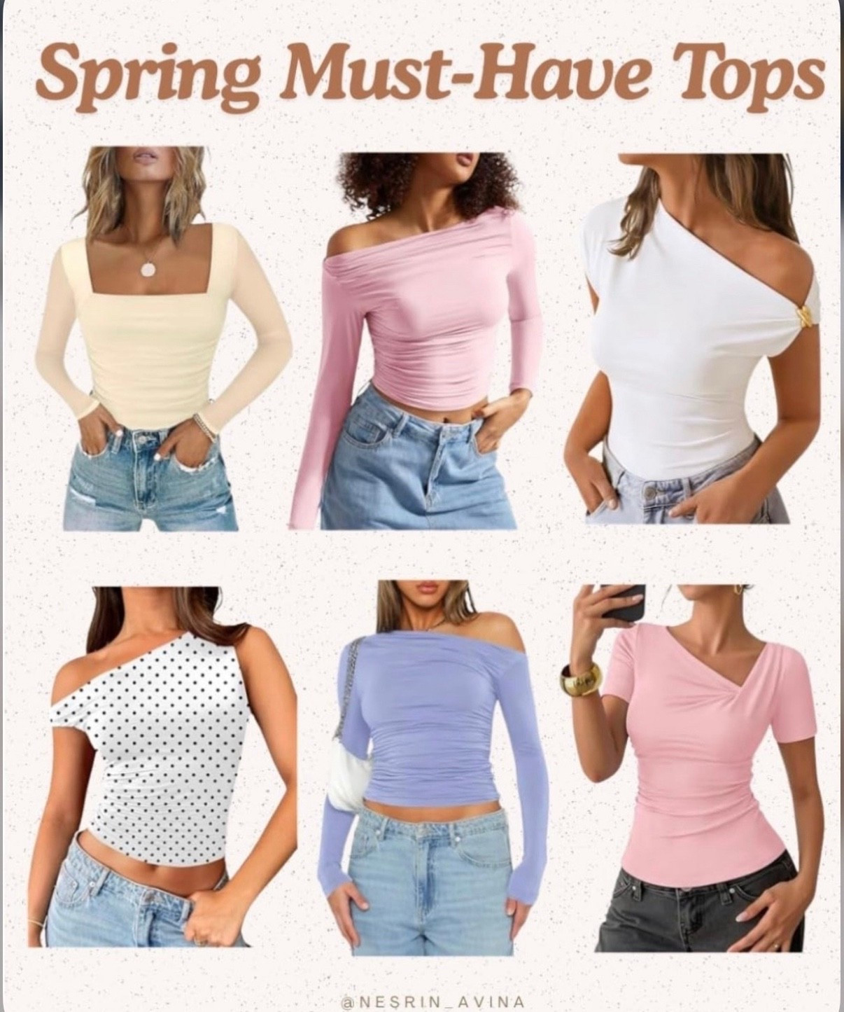 Spring tops
Short sleeve tops
Long sleeve tops
Pastel tone tops
Going out tops
#goingouttop #springtops #capsule #springfashion #springstyle