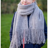 Merino Silk Scarf, Hand-Dyed & Hand-Woven/& Scarf Wrap Infinity Wool Weaving Cowl Grey | Etsy (US)