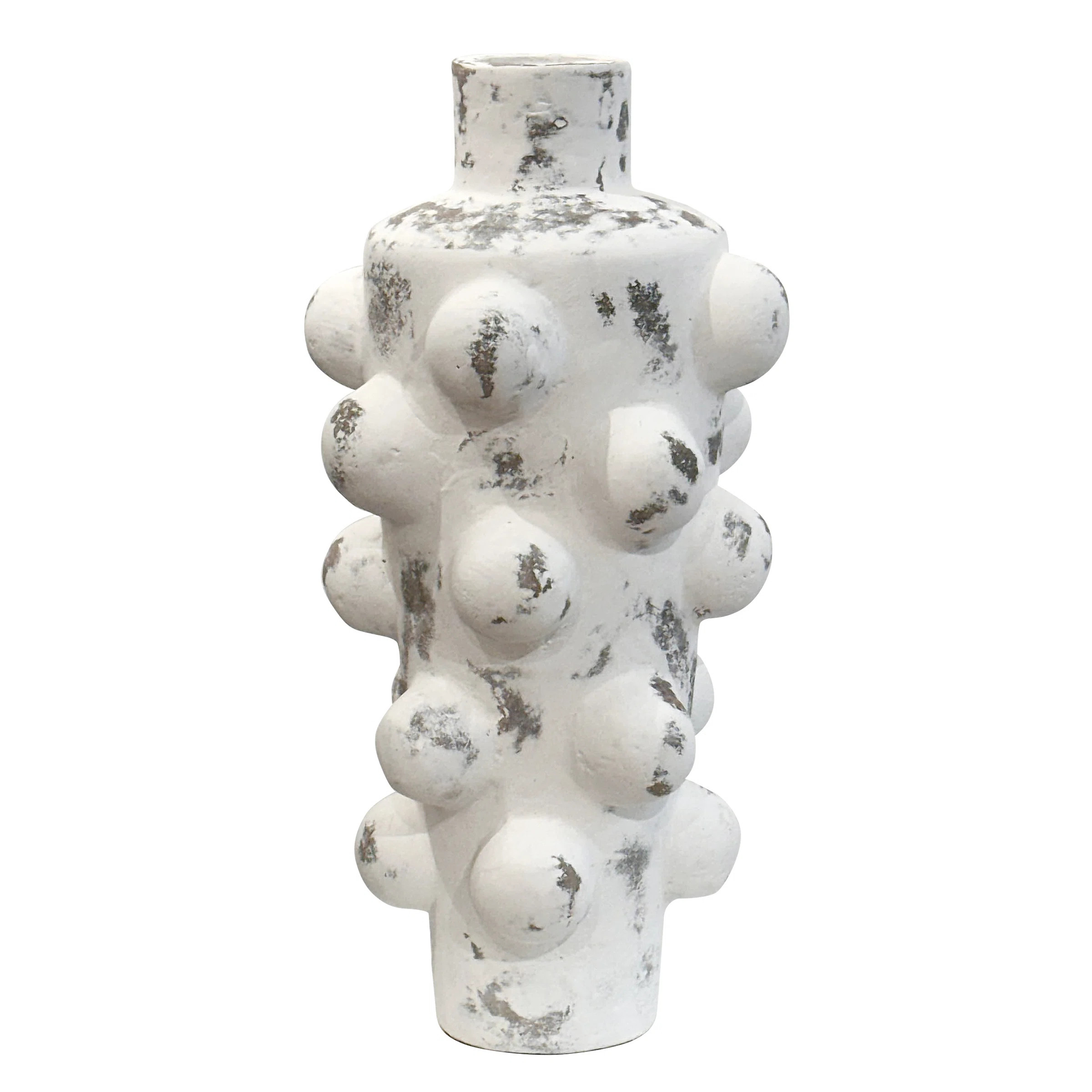 Holzer Vase - Distressed White Finish on Ceramic | Wayfair North America