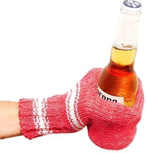 Suzy Beer Mitt, Knit Mitt Beverage Insulating Beer Glove Keeps Your Drink Cold and Your Hand Warm | Amazon (US)