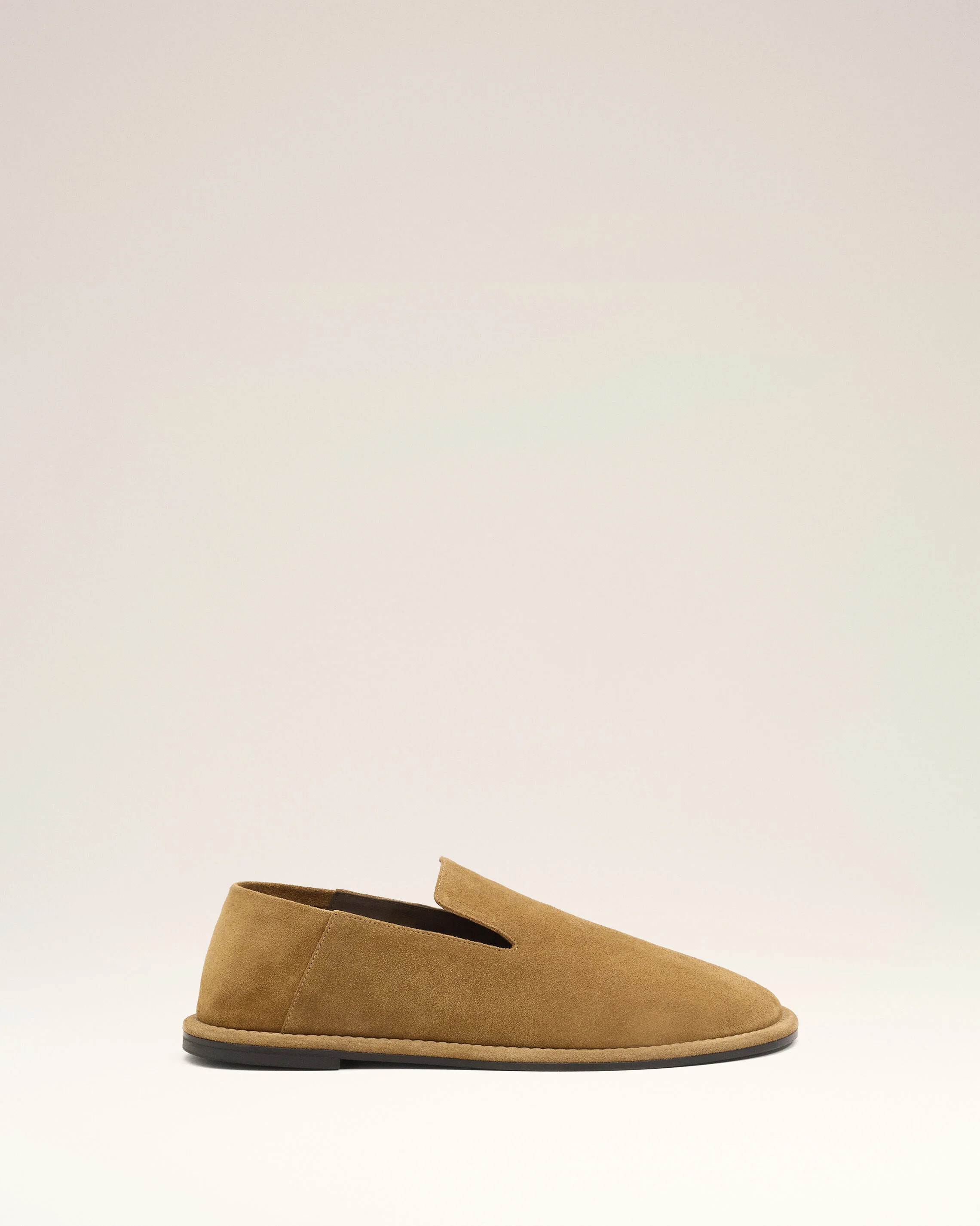 CARAMEL Brown Cow Leather Midi Slippers | Ami Paris | AMI Paris FR