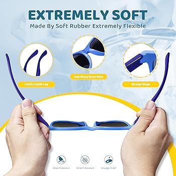 RIVBOS Kids Sunglasses Polarized UV Protection Flexible Rubber Glasses Shades with Strap for Boys... | Amazon (US)