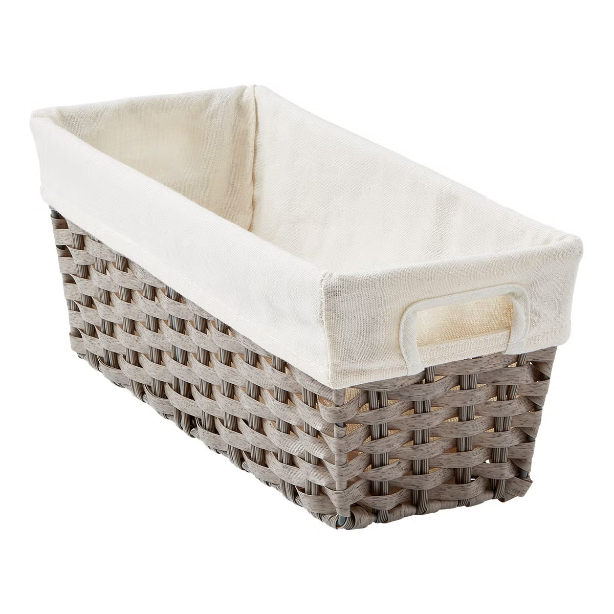 Small Rectangle Montauk Bin w/ Liner Grey | The Container Store